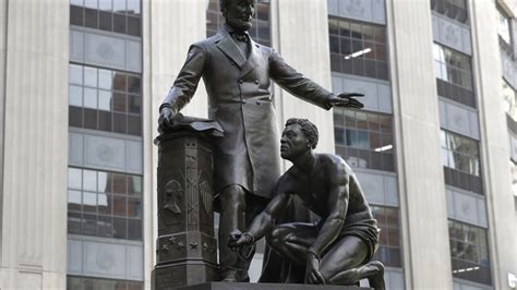 statue of slave kneeling before lincoln is removed in boston