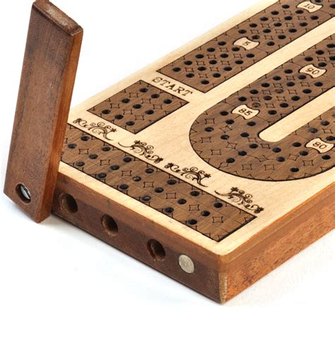 The draw, shuffle and cut. Luxury 2 Track White Topped Wooden Cribbage Board with Metal Pegs 1574 | Pink Cat Shop