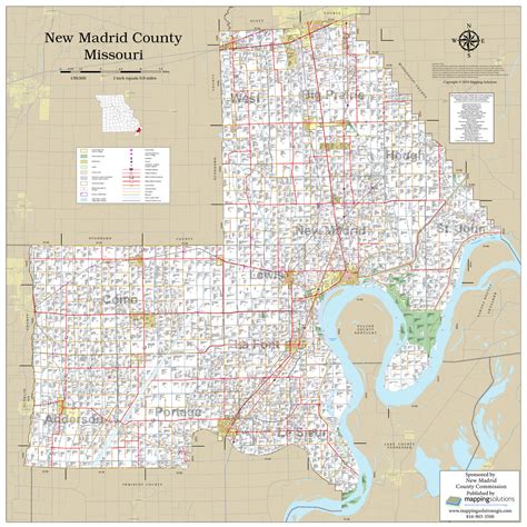 New Madrid County Missouri 2019 Wall Map Mapping Solutions
