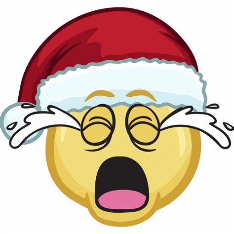 Cartoon Christmas Emoji Hat Holiday Santa Icon Download On