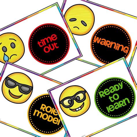 Emoji Themed Behaviour Management Chart Cards Primary Classroom Resources