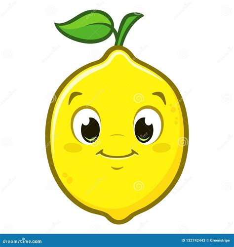 Cartoon Lemon Vector Image Sticker Of Cute Lemon Stock Illustration