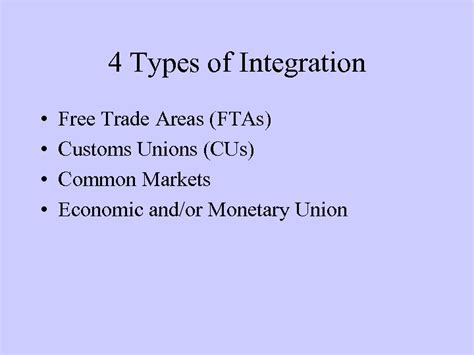 Economic Integration Ch 17 Economic Integration
