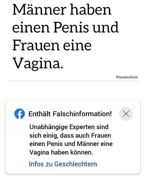 Der Screenshot Mit M Nner Haben Einen Penis Und Frauen Eine Vagina Enth Lt