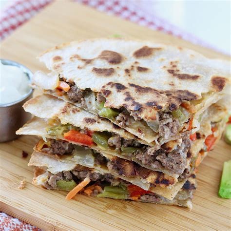Cheesy Veggie And Ground Beef Quesadillas Milk And Honey Nutrition