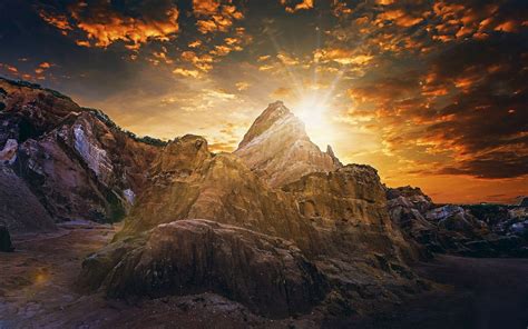 Sunrise In The Mountains Hd Desktop Wallpaper Widescreen High