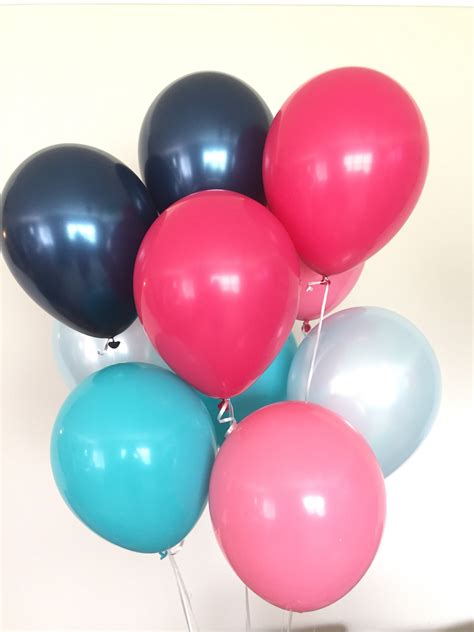 Pink And Navy Balloons Pink And Blue Balloons Pink And Navy Balloon