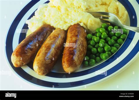 Sausage And Mash Traditional British Food Stock Photo Royalty Free