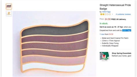 straight heterosexual pride pin removed from amazon