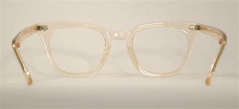 optometrist attic bandl men s amber plastic vintage eyeglasses
