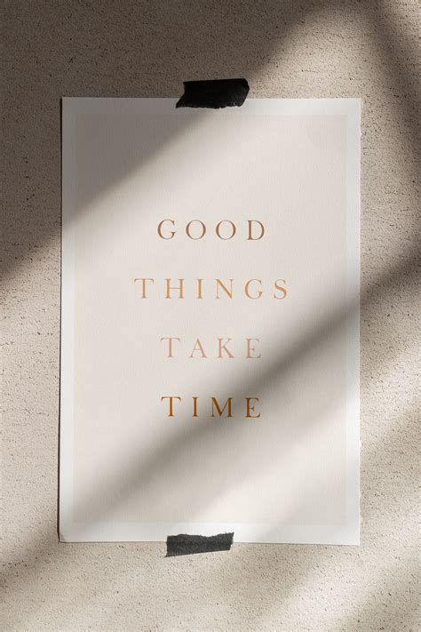 Good Things Take Time Poster Slow Living Wall Art Print Etsy Uk