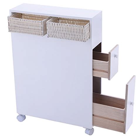 The bathroom floor storage cabinet works perfectly to allow users to enjoy the best experience. Tangkula Slim Bathroom Storage Cabinet, Wooden Rolling ...
