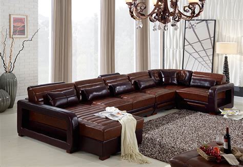 Best Price European Style Heated Genuine Leather 7 Seater Sofa Modern