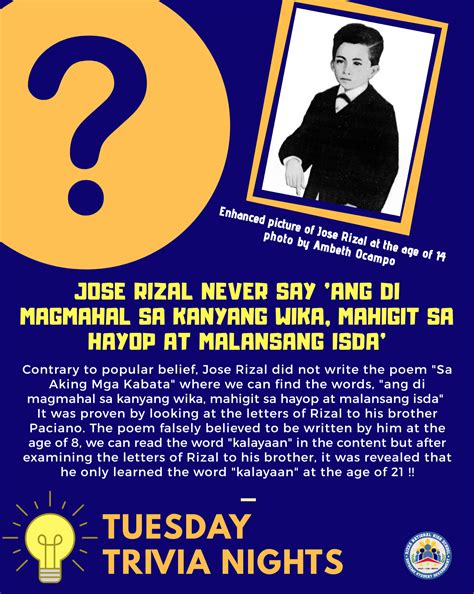 Did You Know Jose Rizal Did Not Write The Poem Sa Aking Mga Kabata