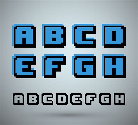 8bit Type Pixel Font Pixel Art Characters Lettering Images
