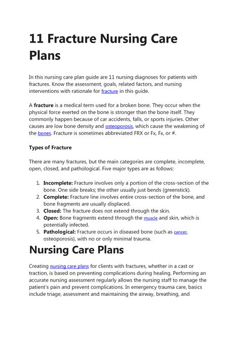Solution 11 Fracture Nursing Care Plans Studypool