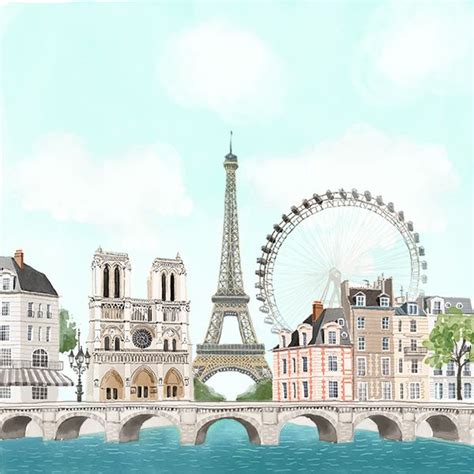 Paris City View Stationery Illustration On Behance Paris Drawing