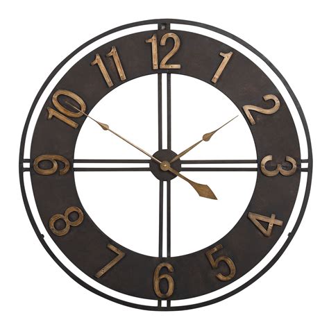 The swiss railways clock from mondaine today is universally acknowledged as a classic. 30″ Industrial Loft Wall Clock in Dark Bronze / Bronze ...