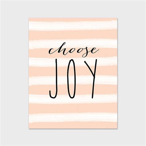 Choose Joy Print 8x10 Quote Printable Pink By Papercanoeprintables