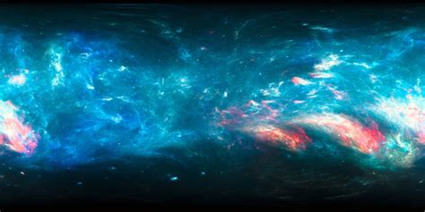 Colorful Nebula In Space 360 Degrees 3d Panorama Vr Background Stock