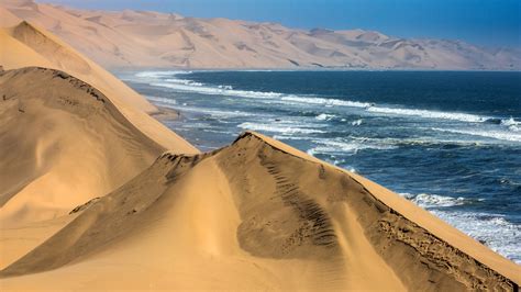 Landscape Of Desert Dune Namibia Ocean Sand Hd Nature Wallpapers Hd