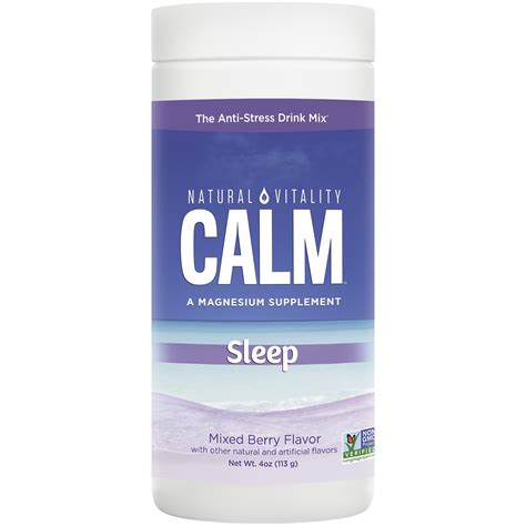 Natural Vitality Calm Sleep Powder Magnesium Supplement Mixed Berry