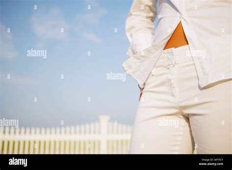 Close Up Of Womans Midsection Stock Photo Alamy