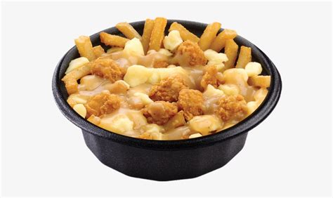 Poutine is a canadian dish, originating in the province of quebec, made with french fries and cheese curds topped with a light brown gravy. Kfc - Popcorn Chicken Poutine Kfc PNG Image | Transparent ...