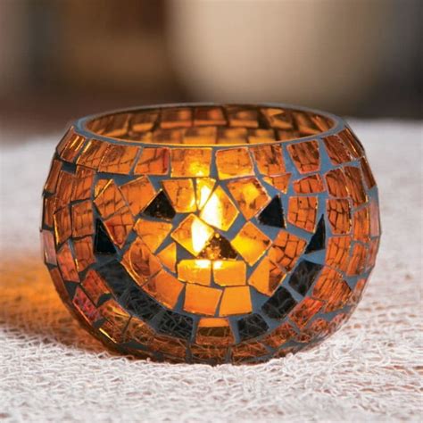 Halloween Mosaic Pumpkin Votive Holder Home Decor 1 Piece Walmart