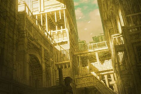 Wallpaper Temple Sunlight Cityscape Night Anime Building Ruin