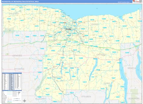 Rochester Metro Area Ny Zip Code Maps Basic