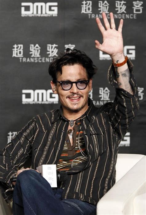 johnny depp promotes transcendence