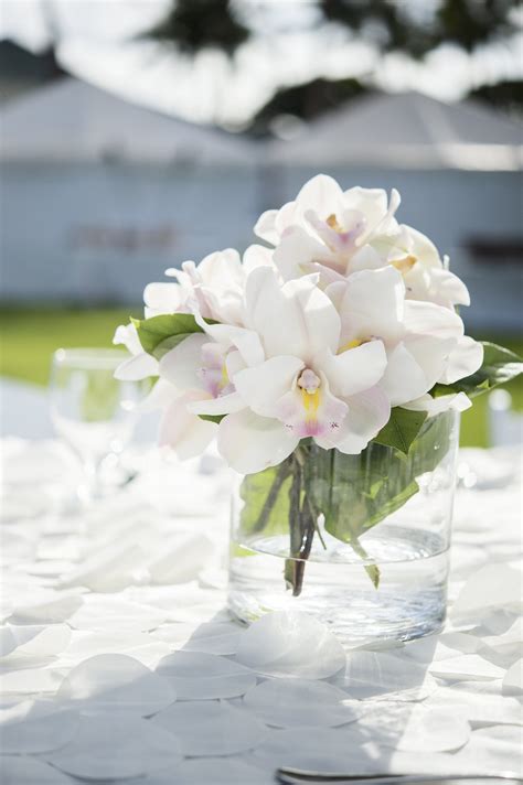 Low Orchid Centerpiece Orchid Centerpieces Wedding Centerpieces Garden Wedding Reception