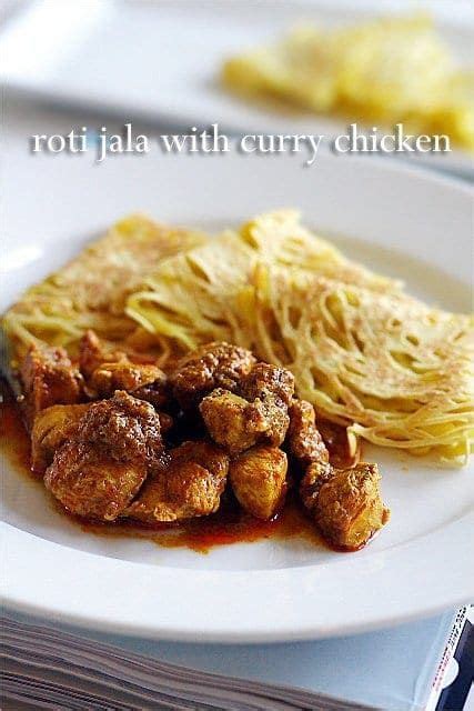 Who says you have to have a curry to enjoy roti? Roti Jala, lacy pancakes. So yummy with chicken curry ...