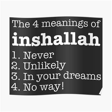 4 Meanings Of Inshallah Poster For Sale By Awesomeproject Redbubble