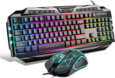 Wired Gaming Keyboard And Mouse Combomagegee Gk710 Backlit Keyboard And White Gaming Mouse