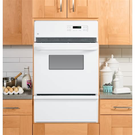 Ge 24 In Self Cleaning Single Gas Wall Oven White At