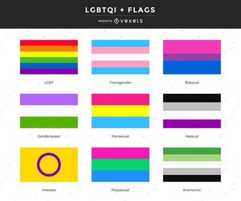 Gender And Lgbtqi Flags Collection Vector Download