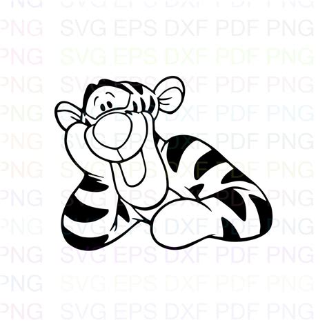 Tigger Half Winnie The Pooh Svg Dxf Eps Pdf Png Cricut Etsy