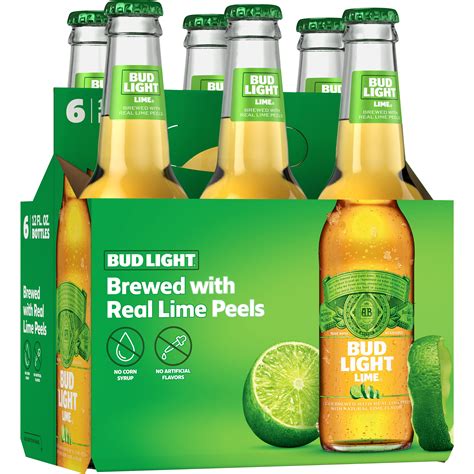 Bud Light Lime Beer 6 Pack Beer 12 Fl Oz Bottles