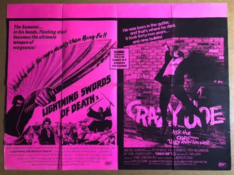 Lighting Swords Of Deathoriginal Double Bill Quad Movie Postershogun