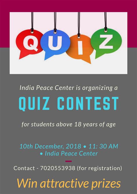 Quiz Competition On Human Rights India Peace Centre