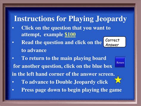 Ppt Instructions For Playing Jeopardy Powerpoint Presentation Free