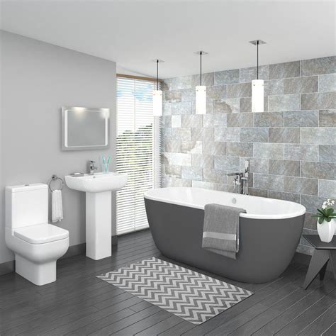 Pro 600 Grey Modern Free Standing Bath Suite Popular Bathroom Colors