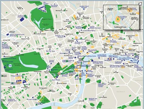 London Tourist Map Touristische Karte Von London England