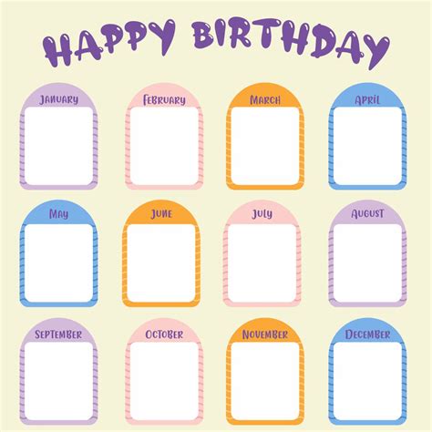 Free Printable Preschool Birthday Chart