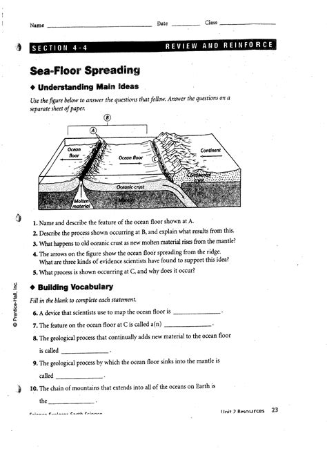 Seafloor Spreading Model Worksheet Answers Home Alqu