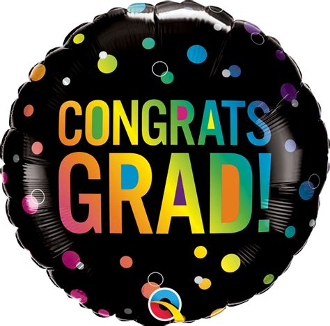 Congrats Grad Ombre Dots 18 Foil Balloon
