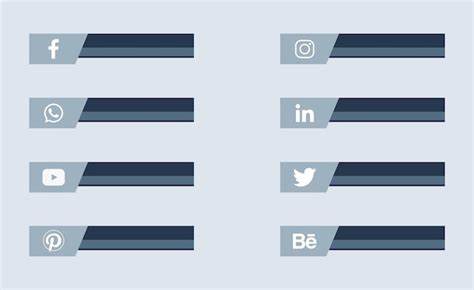 Premium Vector Social Media Icons Logos Lower Third Collection