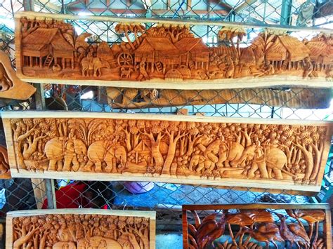 Large Wood Carving Thai Village Carved Culture Thai Village Wood